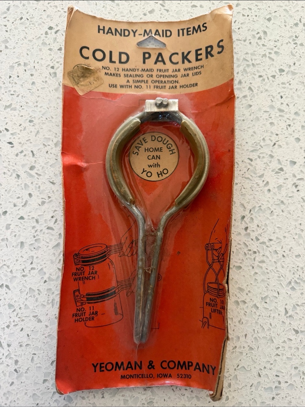 Vintage Cold Packer Jar Wrench - Gold/Tan